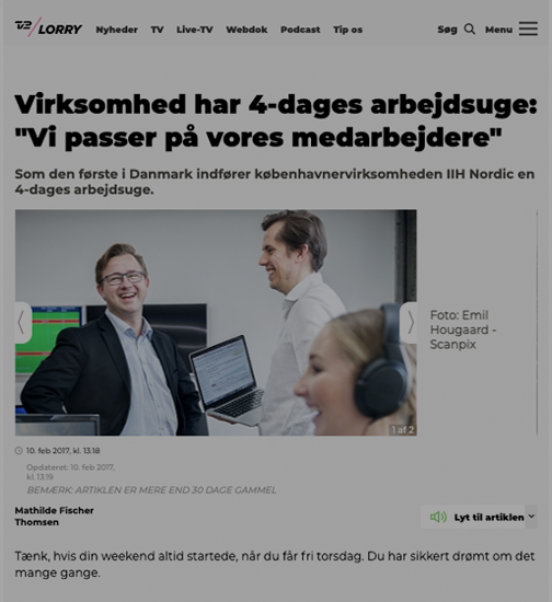 Artikel fra TV2 Lorry